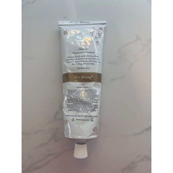 Tocca Simone Watermelon & Frangipani Hand Cream 4 Oz / 120 mL Paraben-Free Enric - Picture 2 of 4